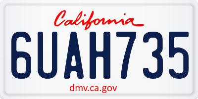 CA license plate 6UAH735