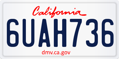 CA license plate 6UAH736