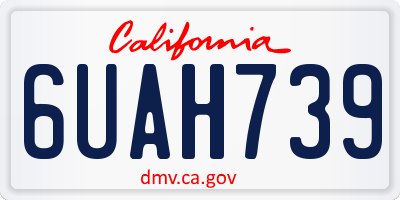 CA license plate 6UAH739
