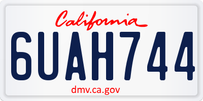 CA license plate 6UAH744