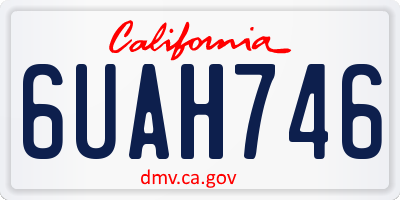CA license plate 6UAH746