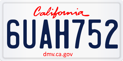 CA license plate 6UAH752
