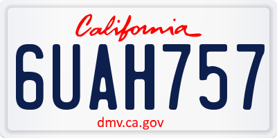 CA license plate 6UAH757