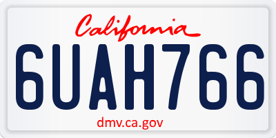 CA license plate 6UAH766