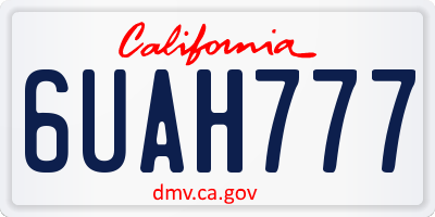 CA license plate 6UAH777