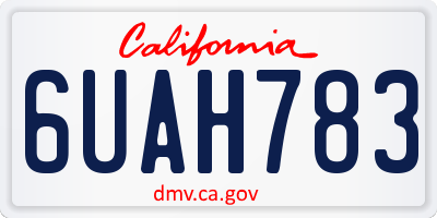 CA license plate 6UAH783