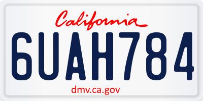 CA license plate 6UAH784