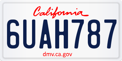 CA license plate 6UAH787