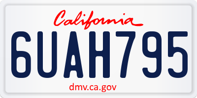 CA license plate 6UAH795