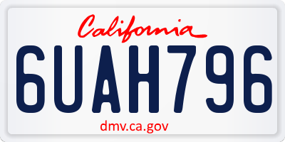 CA license plate 6UAH796