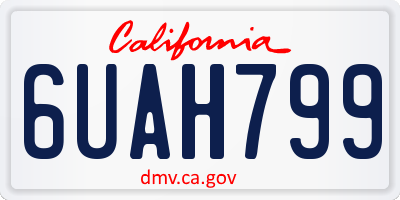 CA license plate 6UAH799