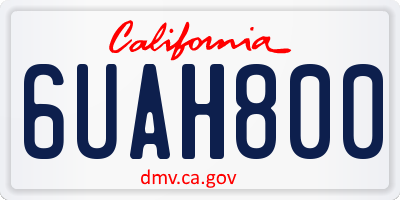 CA license plate 6UAH800