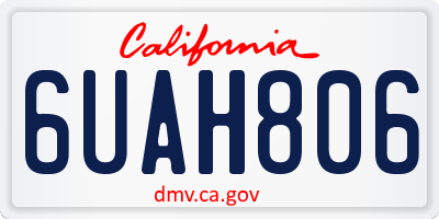 CA license plate 6UAH806