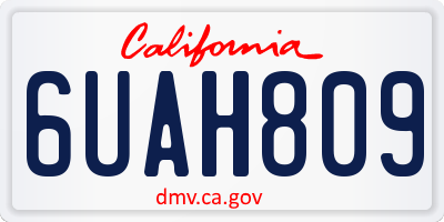 CA license plate 6UAH809
