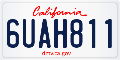 CA license plate 6UAH811