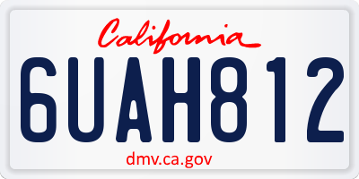 CA license plate 6UAH812
