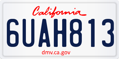 CA license plate 6UAH813