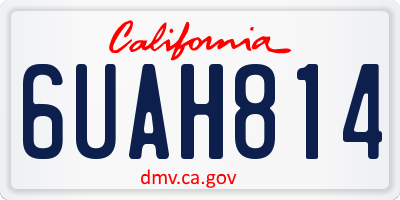 CA license plate 6UAH814