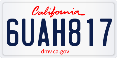 CA license plate 6UAH817