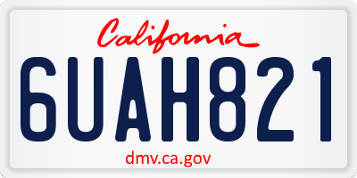 CA license plate 6UAH821