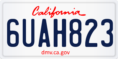 CA license plate 6UAH823