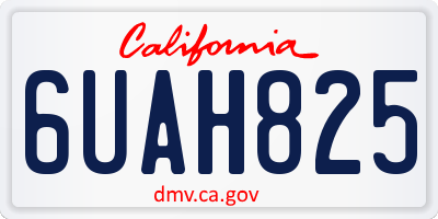 CA license plate 6UAH825