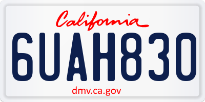 CA license plate 6UAH830