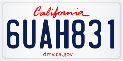 CA license plate 6UAH831