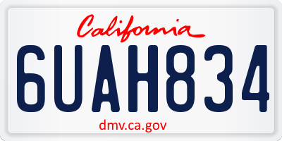 CA license plate 6UAH834