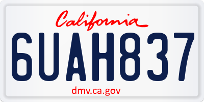CA license plate 6UAH837