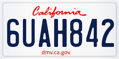 CA license plate 6UAH842