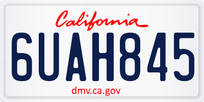CA license plate 6UAH845