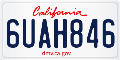 CA license plate 6UAH846