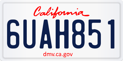 CA license plate 6UAH851