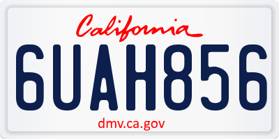CA license plate 6UAH856
