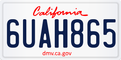 CA license plate 6UAH865