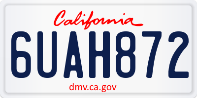 CA license plate 6UAH872