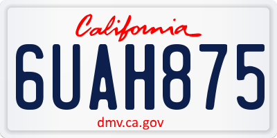 CA license plate 6UAH875