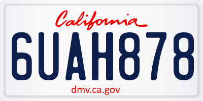 CA license plate 6UAH878