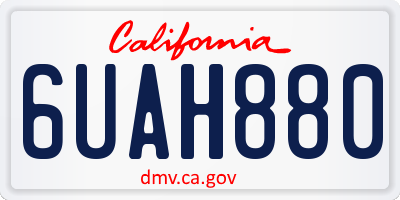 CA license plate 6UAH880