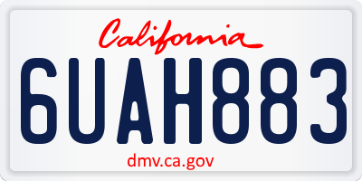 CA license plate 6UAH883