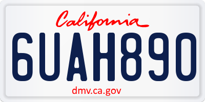 CA license plate 6UAH890
