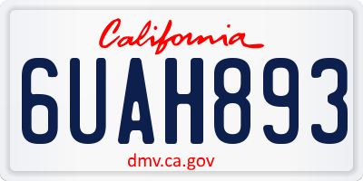 CA license plate 6UAH893