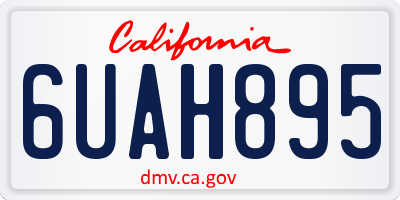 CA license plate 6UAH895