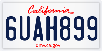 CA license plate 6UAH899
