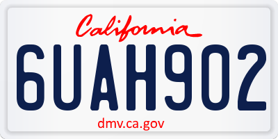 CA license plate 6UAH902