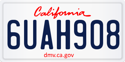 CA license plate 6UAH908