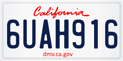 CA license plate 6UAH916