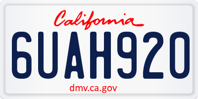CA license plate 6UAH920