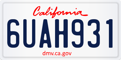 CA license plate 6UAH931